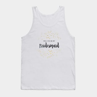 Bridesmaid Gold Glitter Tank Top